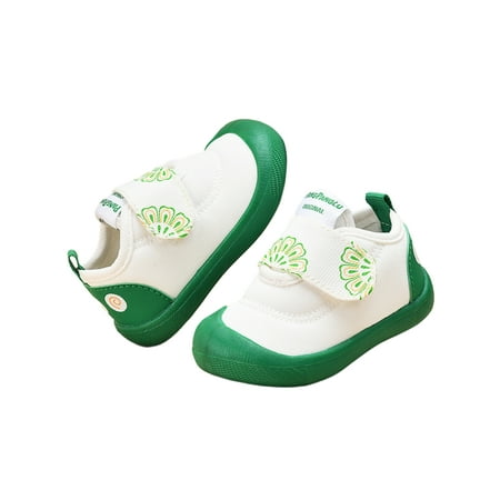 

Sanviglor Children Sneakers Comfort Flats First Walkers Walking Shoe Outdoor Breathable Anti-collision Toe Casual Shoes Lightweight Slip On Green 8C