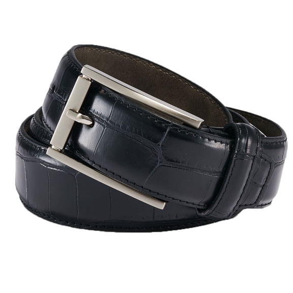 Pebble Beach Men's Genuine Leather Crocodile Pattern Golf Belt, Large Black -