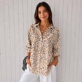 thumbnail image 4 of Nyfairy Women Floral Print Button Down Blouse, Long Sleeve Dressy Casual V Neck Loose Fit Shirts, 4 of 5