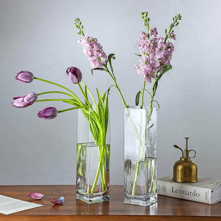 Jarrones con flores.  Square glass vase, Square vase, Glass vase decor