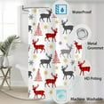 thumbnail image 5 of Winter Christmas Themed Fabric Shower Curtain for Bathroom Decor, Red Elk Trees Grey Golden Snowflake Xmas New Year Holiday Shower Curtains Set Washable Polyester with 12 Hooks, 72x72, 5 of 6
