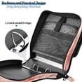thumbnail image 5 of Water-Resistant 3-Ring Binder Organizer with Multiple Pockets Zipper Binder Bag for Office Pink Flowers, 5 of 8
