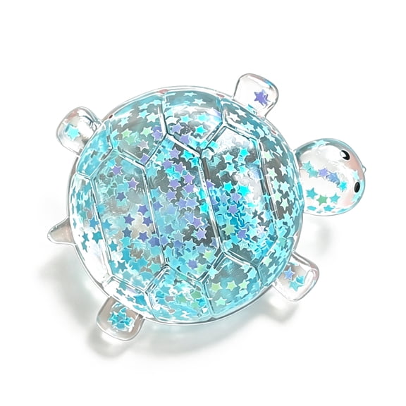 Glitter Sensory Squeeze Ball, Turtle Squishy Stress Relief Ball for Office Desk Study Break and Travel Relaxation, Portable Transparent Decompression Accessory