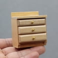 thumbnail image 3 of Ettsollp Bedside Cabinet High Simulation Eco-friendly Exquisite Details DIY Smooth Decorate Birch 1:12 Dollhouse Scene Ornament Mini Bedside Table Micro Landscape Supply, 3 of 8