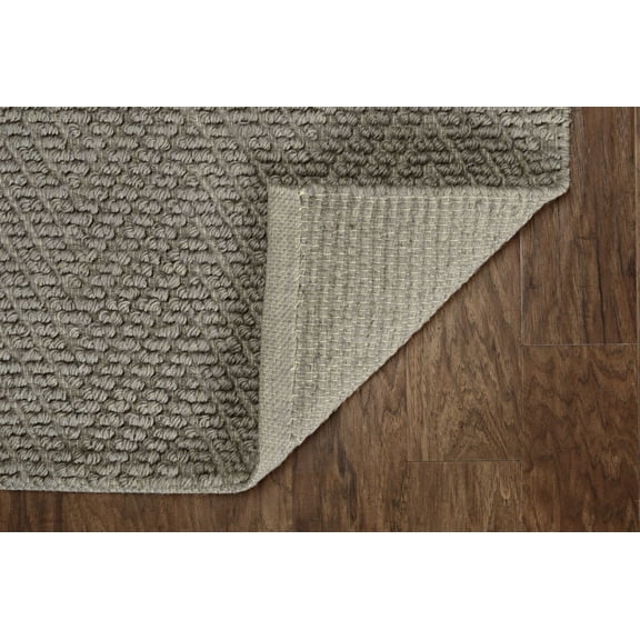 8'x11' Grey Heather Hand Woven Herringbone Jute Indoor Area Rug