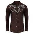 thumbnail image 3 of Tiijoy Boys Western Cowboy Shirt Long Sleeve Button Down Shirt Collared Top, Sizes 4-13, 3 of 3