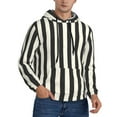 thumbnail image 2 of Sikiie Black And White Thick Stripes Men's Hoodie, Essentials Hoodie, Sweatshirt, Pullover Hooded Sweatshirt for Men-4X-Large, 2 of 7