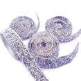 thumbnail image 5 of VEFSU Silver Ribbon,Sticker Self-Adhesive Resin Roll Ribbon DIY Ribbon Glitter Wall Sticker,Rhinestone Ribbon for Wedding Clothing Cars Crafts Dress Decoration,Rhinestone Ribbon Self Adhesive, 5 of 6