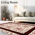 thumbnail image 2 of ODIKA 8'x10' Machine Washable Non-Slip Area Rug, Rustic Holiday Plaid with Cane Stripe High Traffic Rug with Pad, Red, 627562, 2 of 8