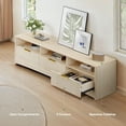 thumbnail image 6 of CHITOOMA Fluted TV Stand for TVs up to 65", Modern Media Console with Open Shelves & Hidden Storage Cabinet, Entertainment Center for Living Room, Natural, 6 of 11