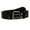 Black, variant on Snap On Double Prong Two Row Cut-out Holes Perforated Full Grain Leather Jean Belt
