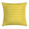 thumbnail image 1 of Yellow Decor Throw Pillow Cushion Cover, Quatrefoil Moroccan Themed Oval Geometric Ombre Pattern Artwork, Decorative Square Accent Pillow Case, 24 X 24 Inches, Yellow Merigold and White, by Ambesonne, 1 of 2