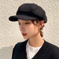 thumbnail image 5 of Visland Simple British Style Beret Hat Casual Retro Painter Ladies Octagonal Hat Fashion Accessories, 5 of 7