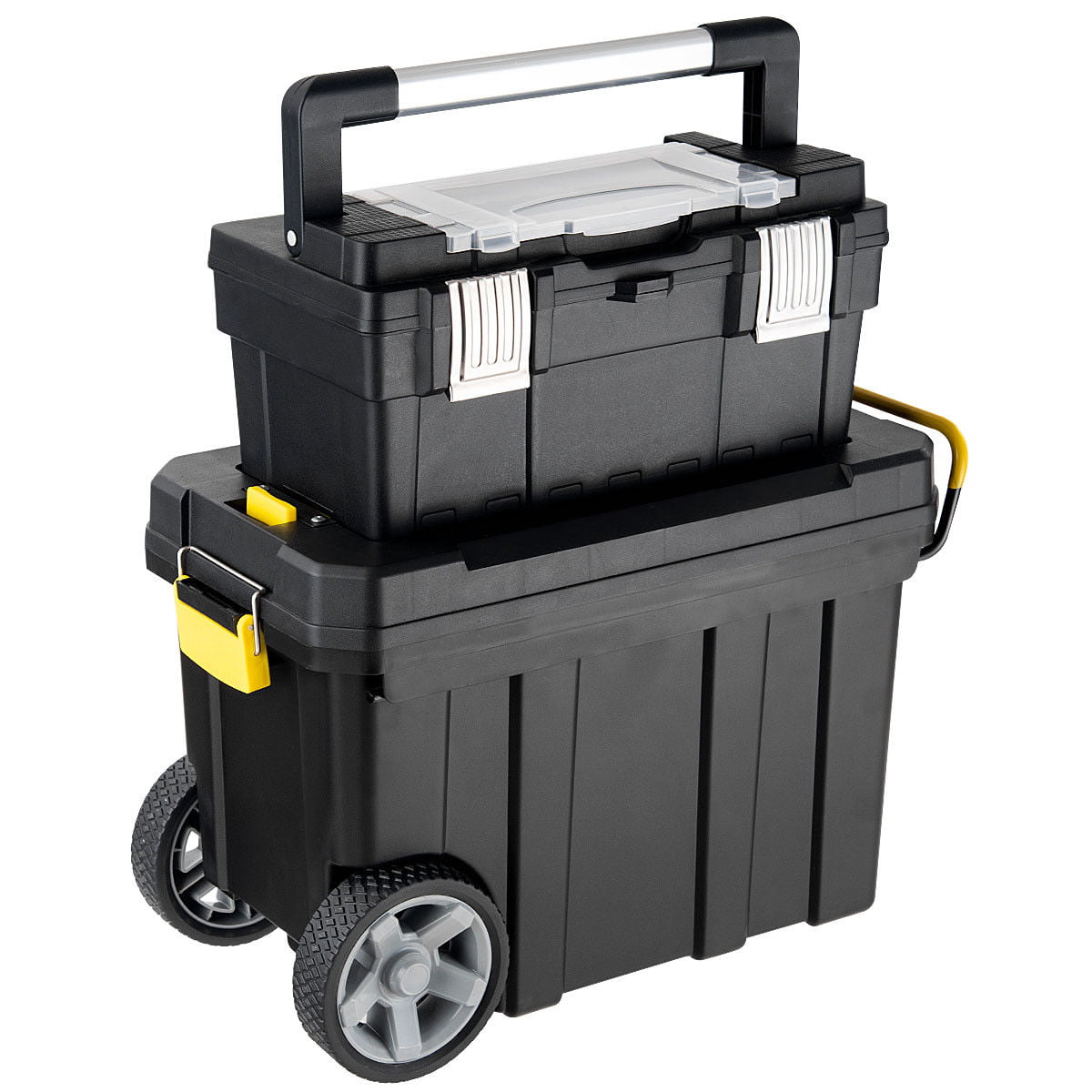 Stanley Rolling Tool Box Storage Container Chest Portable Black Construction NEW