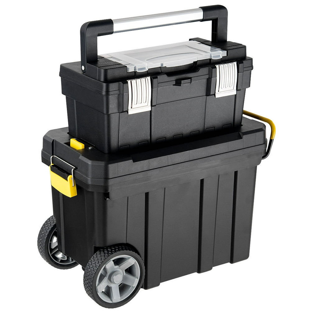 Goplus 2in1 Rolling Tool Box Set Mobile Tool Chest Storage Organizer