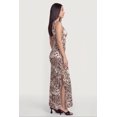 thumbnail image 2 of Women's Zebra Leopard Print Maxi Dress with Side Slits, 2 of 3