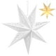 thumbnail image 1 of Pantalla de papel compacta con forma de estrella, cubierta decorativa de 45 cm, hueca, para ventana, hogar, dormitorio (blanca), 1 of 5