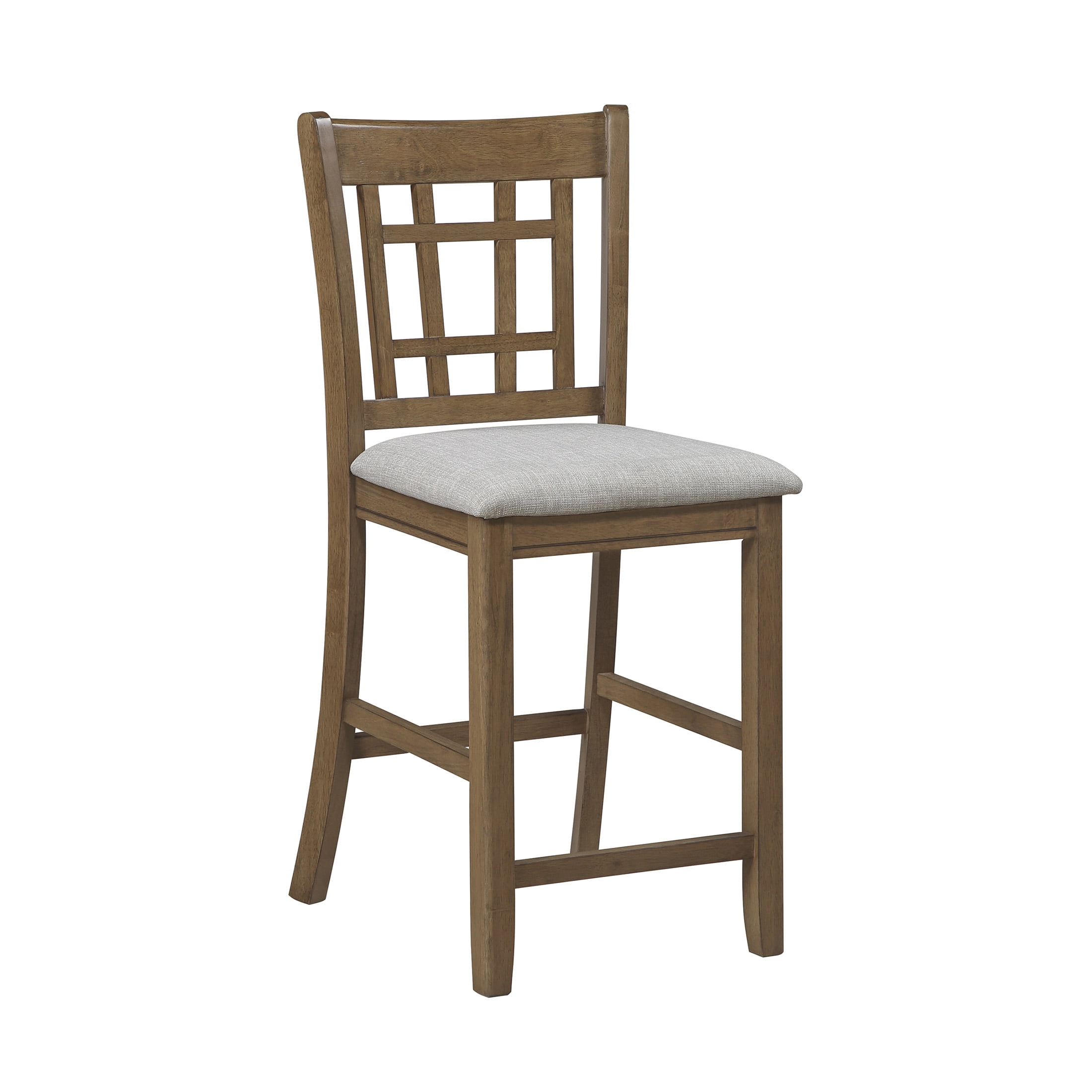 OakvillePark Lume Farmhouse Lattice Back Counter Height Chair, Light Gray/Brown (Set of 2)