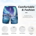 thumbnail image 6 of Picia Night At Lake Aurora 1 pattern Mens Swim Trunks with Compression Liner Stretch Beach Shorts Quick Dry with Zipper Pockets No-Chafing Board Shorts-XX-Large, 6 of 9