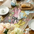 thumbnail image 4 of Artoid Mode Floral Bow Bunny Rabbits Eggs Easter Table Runner, Seasonal Spring Kitchen Dining Table Decoration for Home Party Decor 13x72 Inch, 4 of 10