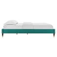 thumbnail image 3 of Ergode Harlow Twin Performance Velvet Platform Bed Frame - Teal, 3 of 5