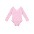 thumbnail image 5 of Venjoe Girls Long Sleeve Leotard Kids Bodysuit for Dance Gymnastics Costume 3-12 Years Pink 3, 5 of 7