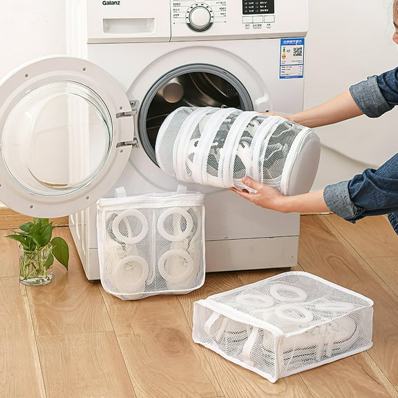 NICEXMAS Shoe Washing Bags Laundry Shoe Wash Bag Net Fabric Breathable Men Women 1Set