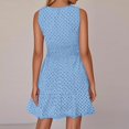 thumbnail image 6 of UoCefik Women's 2025 Sleeveless Mini Dress Eyelet V Neck A Line Casual Elegant Holiday Wedding Guest Party Dresses Light Blue M, 6 of 6