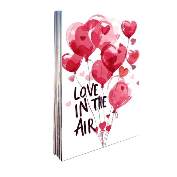 nTRIUQJ Valentine's Day Set with Greeting Cards and Mini Watercolor Painting Kit for Classroom Party Art Activities 50PCS Red