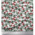 thumbnail image 1 of Soimoi Poly Georgette Tissu Feuilles & Tissu Imprimé Floral par la Cour 52 Pouces de Large, 1 of 3