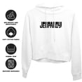 thumbnail image 4 of Popfunk Jeopardy Dark Logo Women's Cropped Hoodie Pullover Sweatshirt, White, Medium, 4 of 5