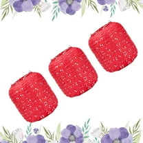 OFFIGAM Red Paper Lanterns with LED Lights and Tassels, Hanging Festival Decorations for New Year, Set of 3 Lanterns