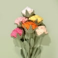 thumbnail image 5 of Nvzi 10 rosas artificiales de lana de ganchillo hechas a mano, rosas de tallo largo, centros de mesa para bodas, ramos de novia, arreglos florales, decoración de San Valentín, rosas falsas 09, 5 of 5
