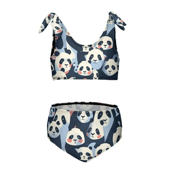 Cute Panda Girls' beach sports two-piece swimsuit set