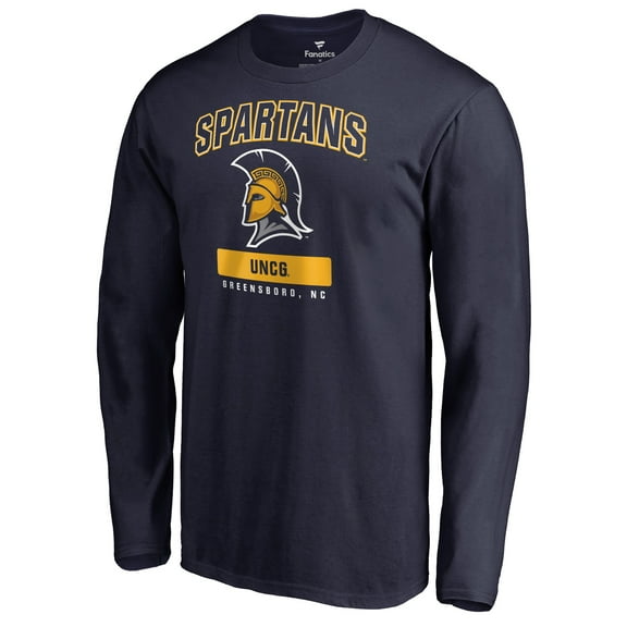 Men's Navy UNCG Spartans Campus Icon Long Sleeve T-Shirt