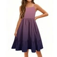 thumbnail image 4 of XADYUY Girls Beach Dress Casual A-Line Spaghetti Strap Midi Dress Cute Loose Gradient Swing Sundresses for Girls,3-4 Years Light Purple, 4 of 4