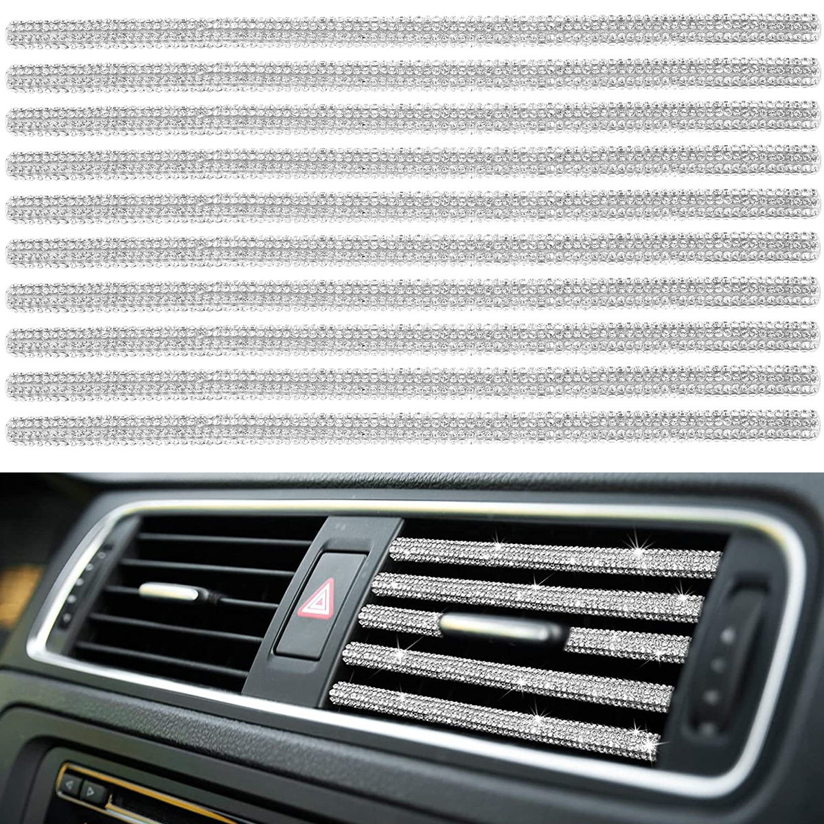 BUTORY 10Pcs Car Air Vent Trim Strip Car Air Conditioner Trim