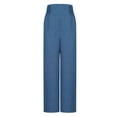 thumbnail image 5 of Lenpel Palazzo Pants for Women Trendy Elastic High Waisted Wide Leg Work Dress Pants Business Casual Trousers(Blue,Medium), 5 of 7