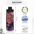 thumbnail image 4 of Chucky - Botella de agua deportiva aislada de 3 piezas, de acero inoxidable, portátil, para exteriores, para viajes, fitness, estudiantes, talla única., 4 of 7