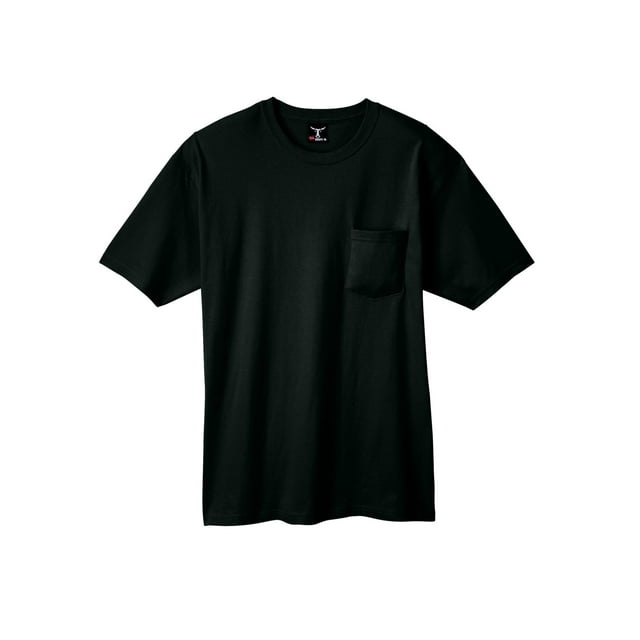 Hanes Beefy-T T-Shirt à Poche pour Hommes, TG, Noir
