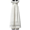 thumbnail image 2 of Women'S High Wide Leg Pants with Eyelet Embroidery Elastic Waist Lace Trim S, 2 of 8