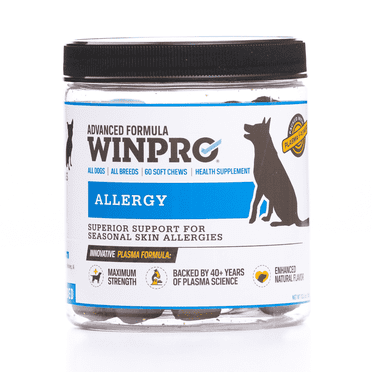 WINPRO Allergy Plasma-Powered Soft Chews - Support for Dogs with Seasonal Allergies - Made In The USA - 60 Chews
