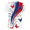 thumbnail image 5 of GERsome 4th of July Short Sleeve T Shirts for Women American Flag Patriotic Crewneck Tops USA Flag Stars Stripes Loose Fit Summer Tee S-2XL, 5 of 5