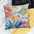 thumbnail image 2 of BANET Pillow Sham, Springtime Flowers with Unusual Color Scheme Brush Effect, Decorative Standard Queen Size Printed Pillowcase White, 2 of 5