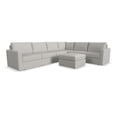 thumbnail image 3 of Flexsteel Flex 6-Seat Fabric Sectional with Standard Arm and Ottoman in Taupe, 3 of 5