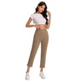 thumbnail image 6 of zbxnLI Capri Pants for Women Stretch High Waist Yoga Pants Office Work Dress Pants Casual Pants with Pockets, 6 of 8