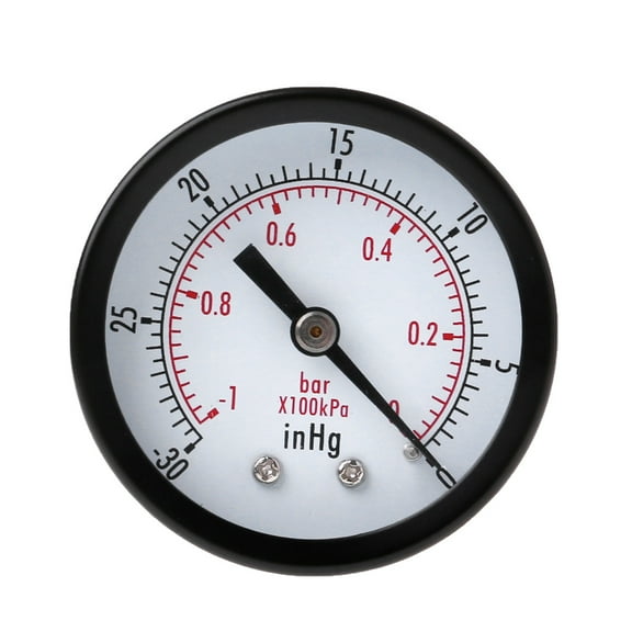 Mini Air Vacuum Pressure Gauge 50mm Pressure Meter -1bar -30inHg 1/4" Back Mount