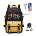 thumbnail image 2 of Mochila con costuras USB para mujer, morral femenino de lona para ordenador portátil, morral para estudiantes y adolescentes, 2 of 4