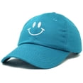 thumbnail image 4 of DALIX Smile Face Baseball Cap Smiling Happy Dad Hat Men Women Teens in Teal, 4 of 7
