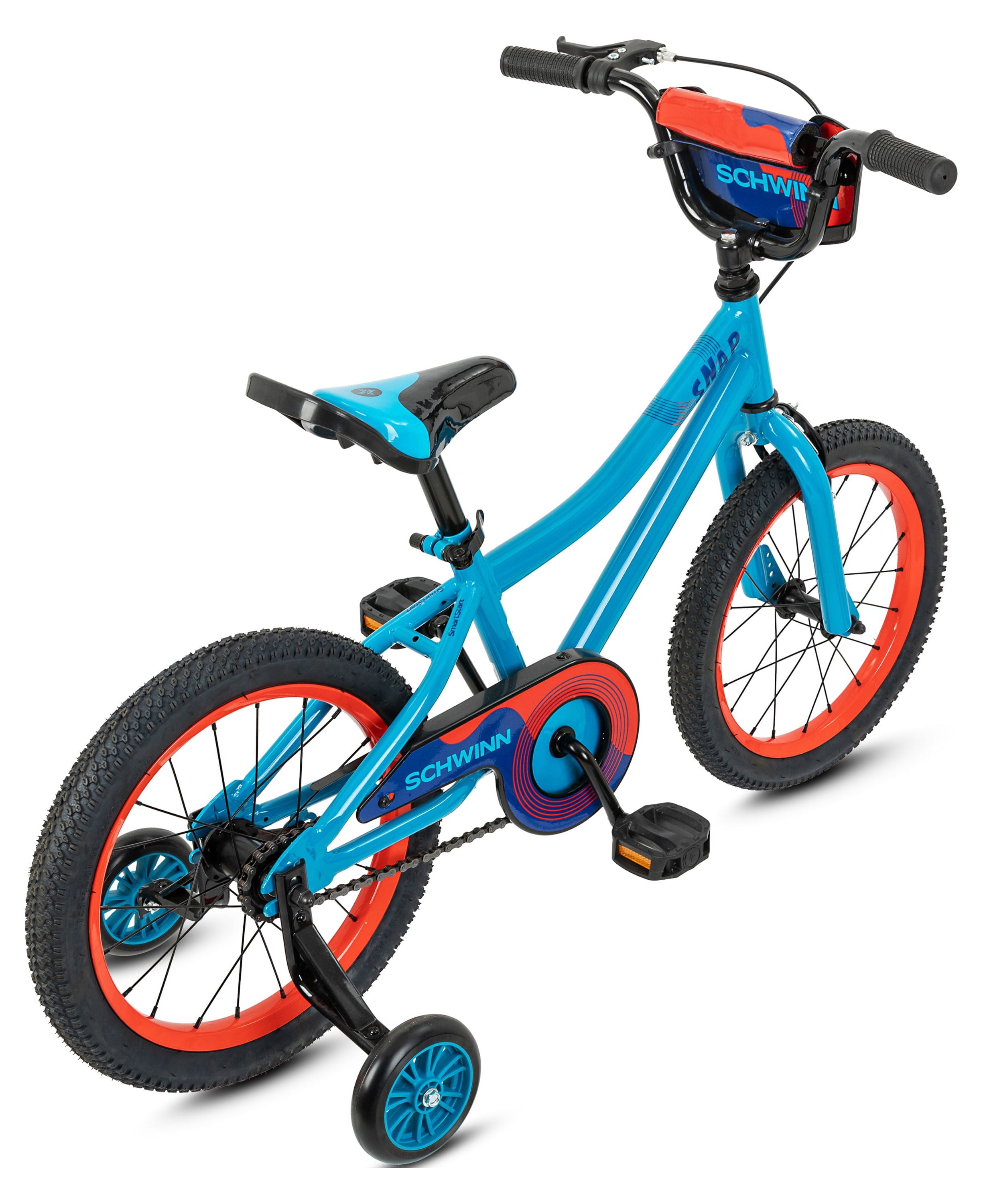 Schwinn Snap 16 inch Boys Kids Bike with Training Wheels, Ages 3-7,  Blue